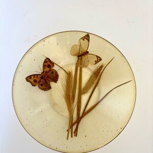Vintage Lucite bowlwith Butterflies and Wheat